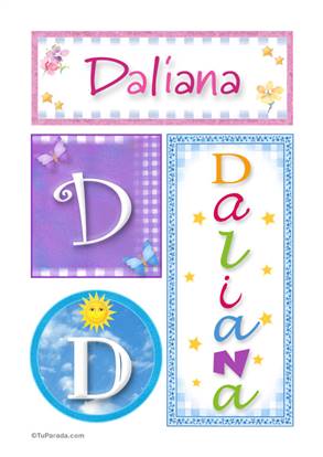 Daliana, nombre, imagen para imprimir