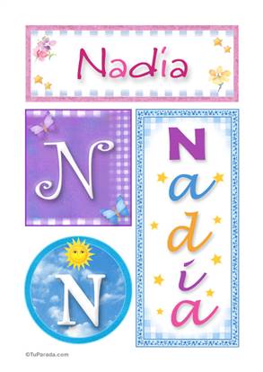 Nadia, nombre, imagen para imprimir