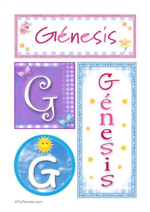 Génesis, nombre, imagen para imprimir