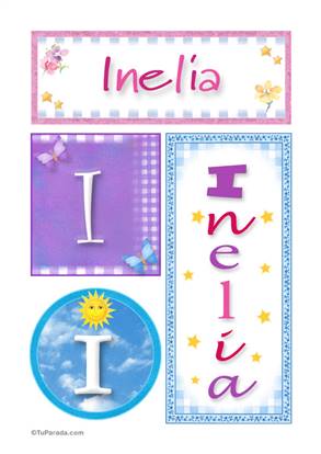 Inelia, nombre, imagen para imprimir