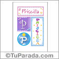 Priscilla, nombre, imagen para imprimir