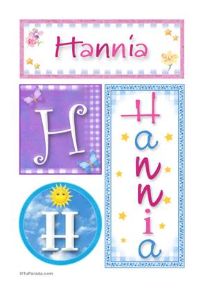 Hannia, nombre, imagen para imprimir