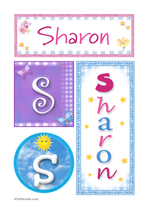 Tarjeta - Sharon, nombre, imagen para imprimir