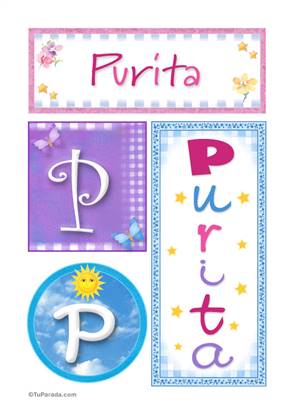 Purita, nombre, imagen para imprimir