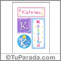 Katrina, nombre, imagen para imprimir