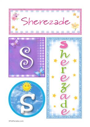 Sherezade, nombre, imagen para imprimir