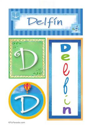 Delfín, nombre, imagen para imprimir