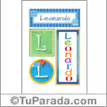 Leonardo, nombre, imagen para imprimir