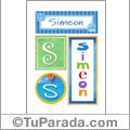 Simeon, nombre, imagen para imprimir