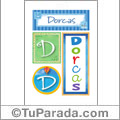 Dorcas, nombre, imagen para imprimir