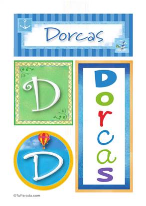 Dorcas, nombre, imagen para imprimir