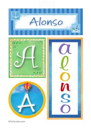 Alonso, nombre, imagen para imprimir
