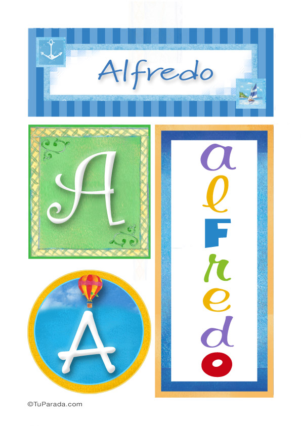 Tarjeta - Alfredo, nombre, imagen para imprimir