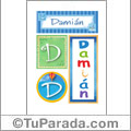 Damián, nombre, imagen para imprimir