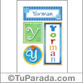 Yorman, nombre, imagen para imprimir