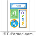 Axel, nombre, imagen para imprimir