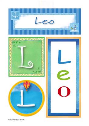 Leo, nombre, imagen para imprimir