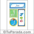 Joe, nombre, imagen para imprimir