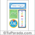 Adam Miguel, nombre, imagen para imprimir