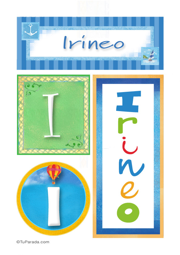 Irineo, nombre, imagen para imprimir