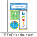 Harim, nombre, imagen para imprimir