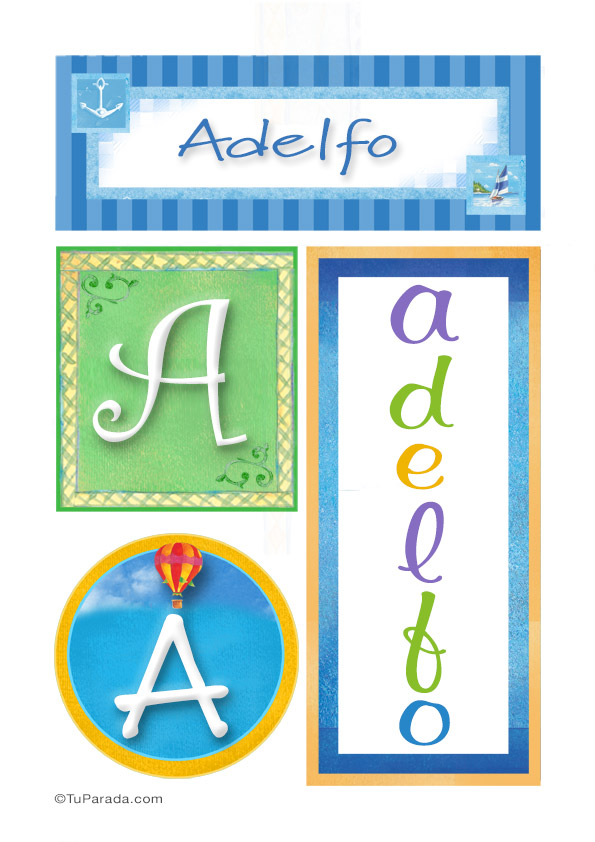 Adelfo, nombre, imagen para imprimir