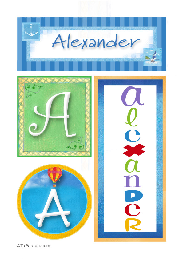 Alexander, nombre, imagen para imprimir