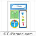 Tony, nombre, imagen para imprimir