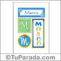 Marco, nombre, imagen para imprimir