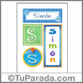 Simón, nombre, imagen para imprimir