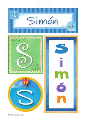 Simón, nombre, imagen para imprimir