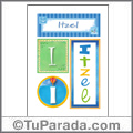 Itzel, nombre, imagen para imprimir