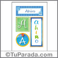 Ahiro, nombre, imagen para imprimir