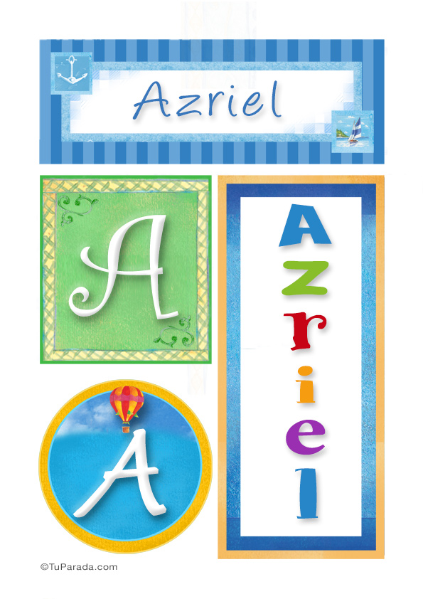 Azriel, nombre, imagen para imprimir