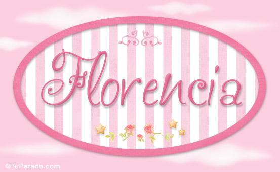 Tarjeta - Florencia - Nombre decorativo