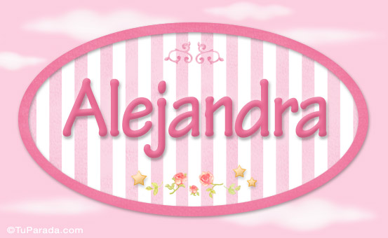 Tarjeta - Alejandra - Nombre decorativo