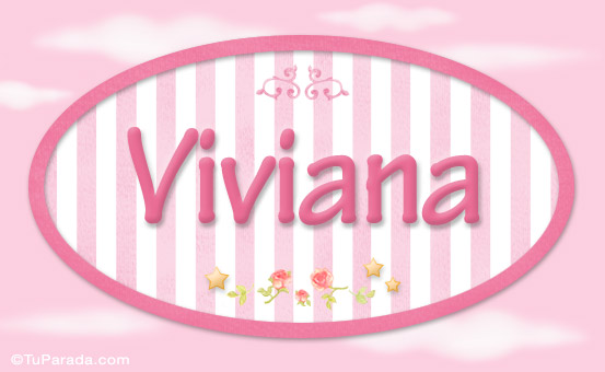 Viviana Nombre Decorativo Tarjetas De Ni As Nombres Im Genes