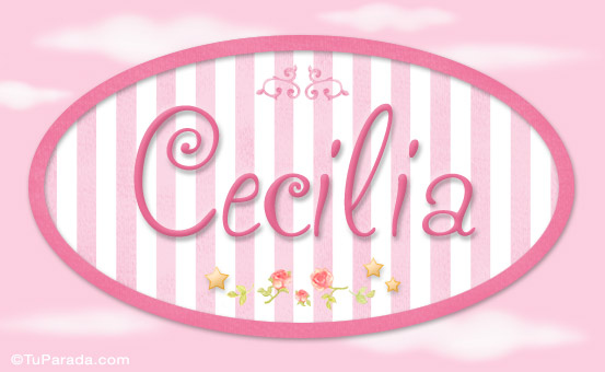 Tarjeta - Cecilia - Nombre decorativo