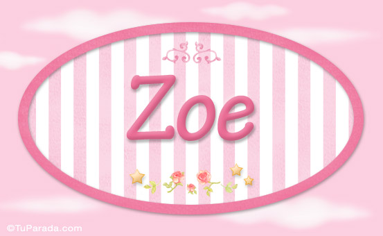 Tarjeta - Zoe, nombre para niñas