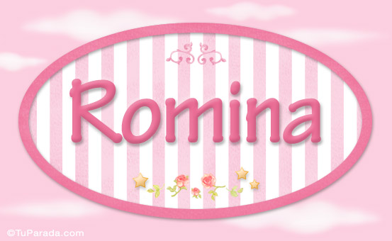 Tarjeta - Romina, nombre para niñas