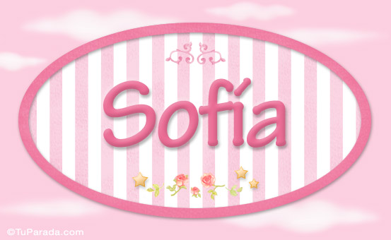 Tarjeta - Sofia, nombre para niñas