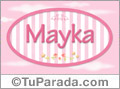 Nombre Nombre Mayka de bebé, para imprimir