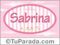 Nombre Nombre Sabrina de bebé, para imprimir