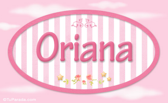 Tarjeta - Oriana, nombre para niñas