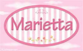 Marietta, nombre de bebé de niña