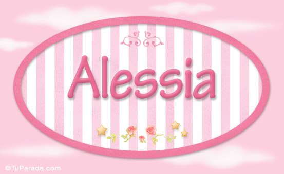 Tarjeta - Alessia, nombre de bebé de niña