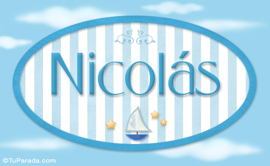 Tarjeta - Nicolás - Nombre decorativo