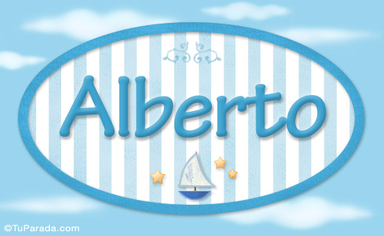 Tarjeta - Alberto, nombre de bebé, nombre de niño