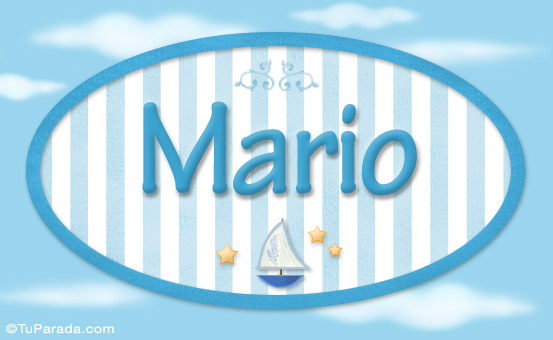 Tarjeta - Mario -Nombre decorativo