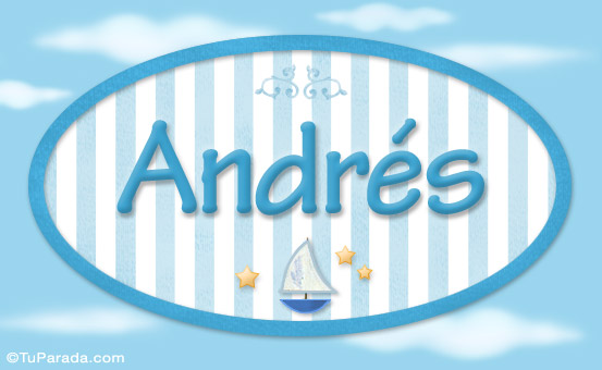 Tarjeta - Andrés - Nombre decorativo